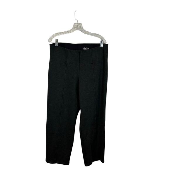 Slim Factor by Investments Plus Size Ponte Knit No-Waist Ankle Pants Gray Sz 14 - Picture 1 of 5